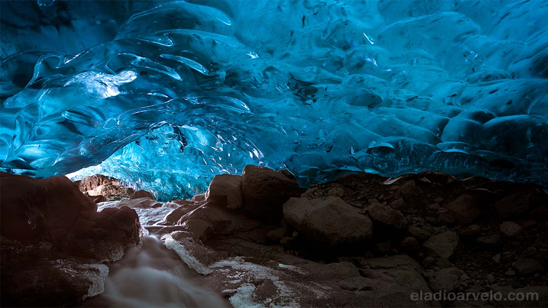 Ice cave at Vatnajokull National Park.