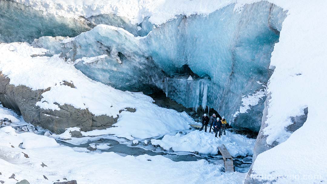 Entrance to ice cave at Vatnajokull National Park.