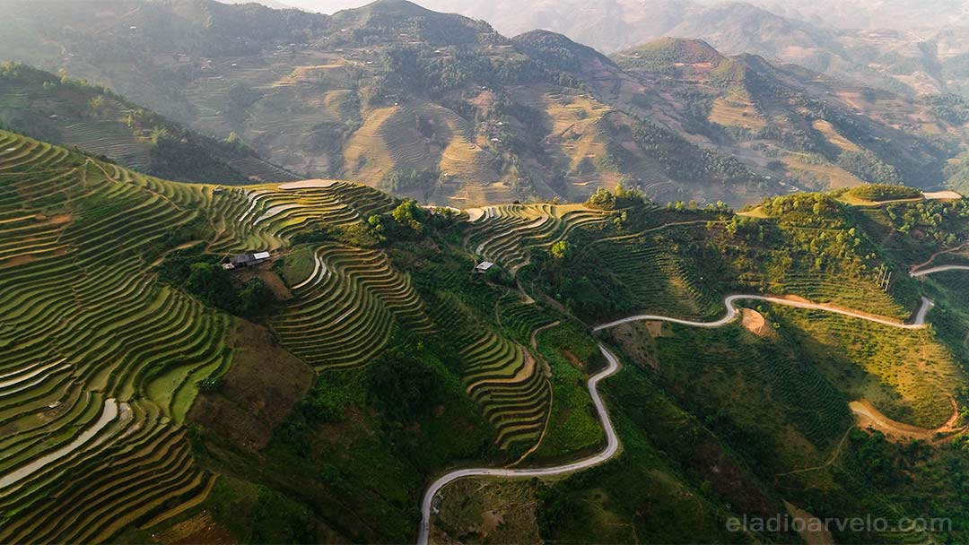 Agriculture fields in the mountains of Ha Giang.